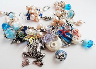 "КИПРИОТКА" — комплект handmade бижутерии: браслет и серьги