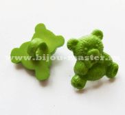 Пуговица пластиковая "зеленый мишка" на ножке, 15х15мм, цена за 1шт