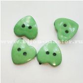 Пуговица пластиковая "сердце красное", 14х15мм, цена за 1шт